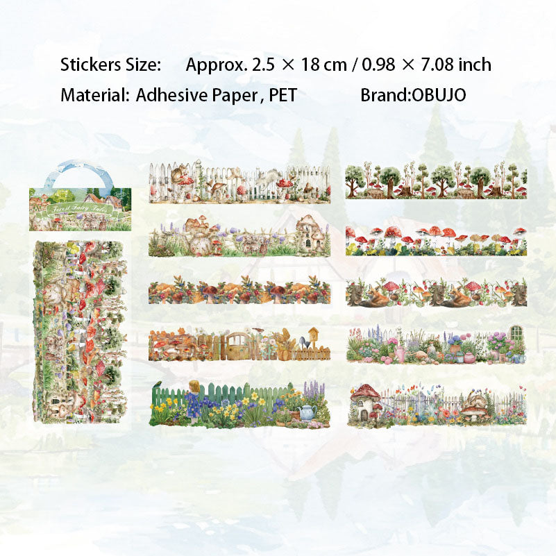 10 Pcs natural Landscape Undersea Stickers ZRBWG