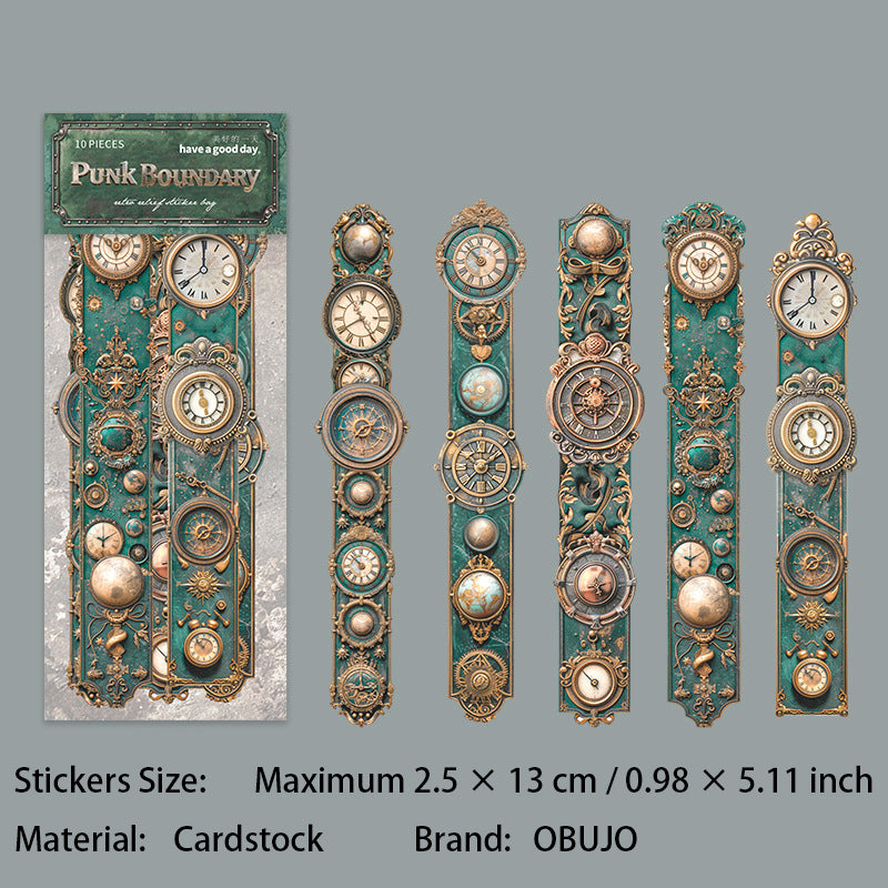 10 Pcs Punk Themed Cardstock Stickers PKBJ