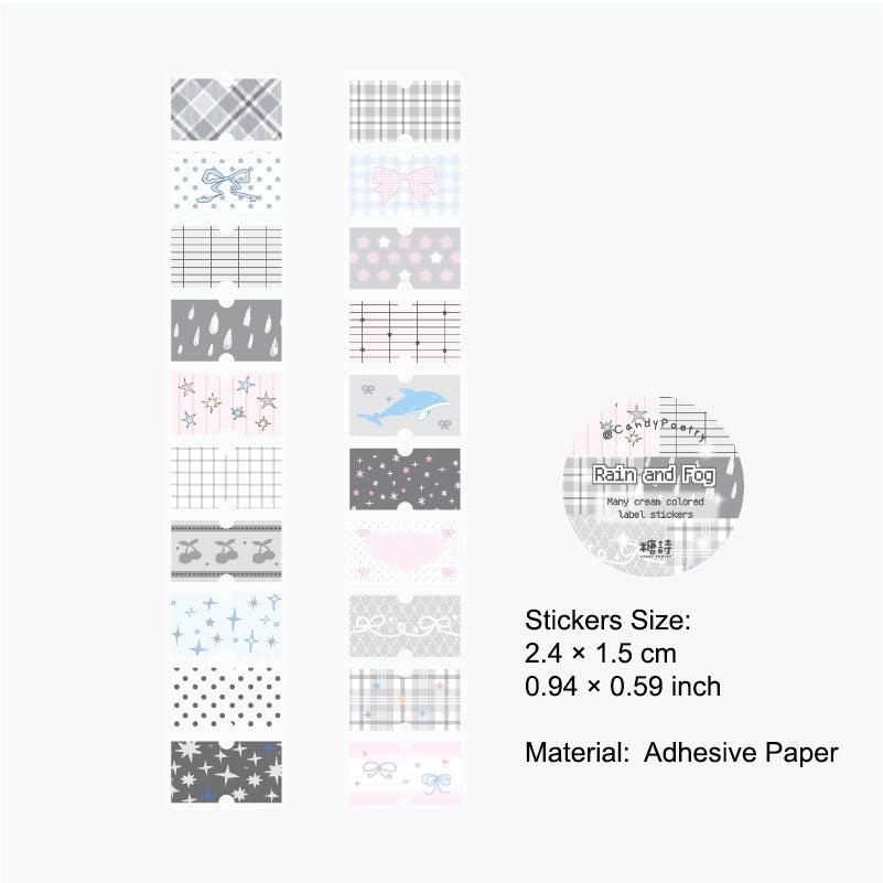 1 Roll Cream Color Label Planner Stickers Tape NYBQT