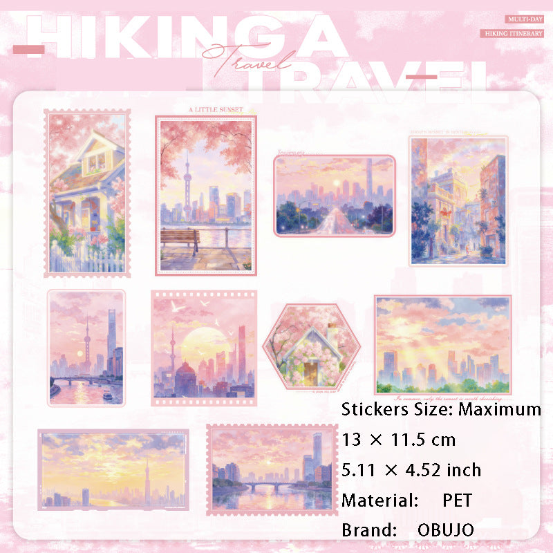 10 Pcs Travel Landscape PET Stickers TBLX