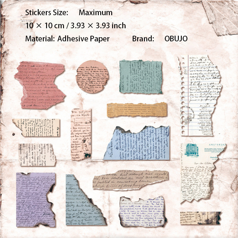 15 Pcs Burnt Vintage Journal Paper YLXJ