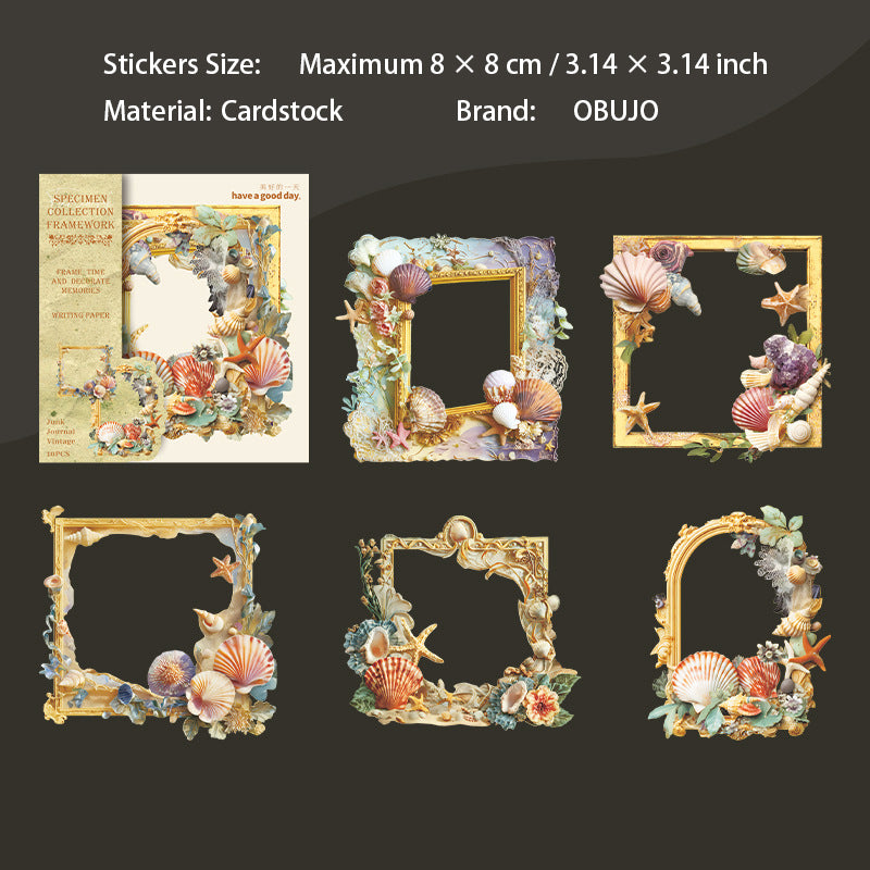 10 Pcs Botanical Frame Cardstock Stickers ZCBBK
