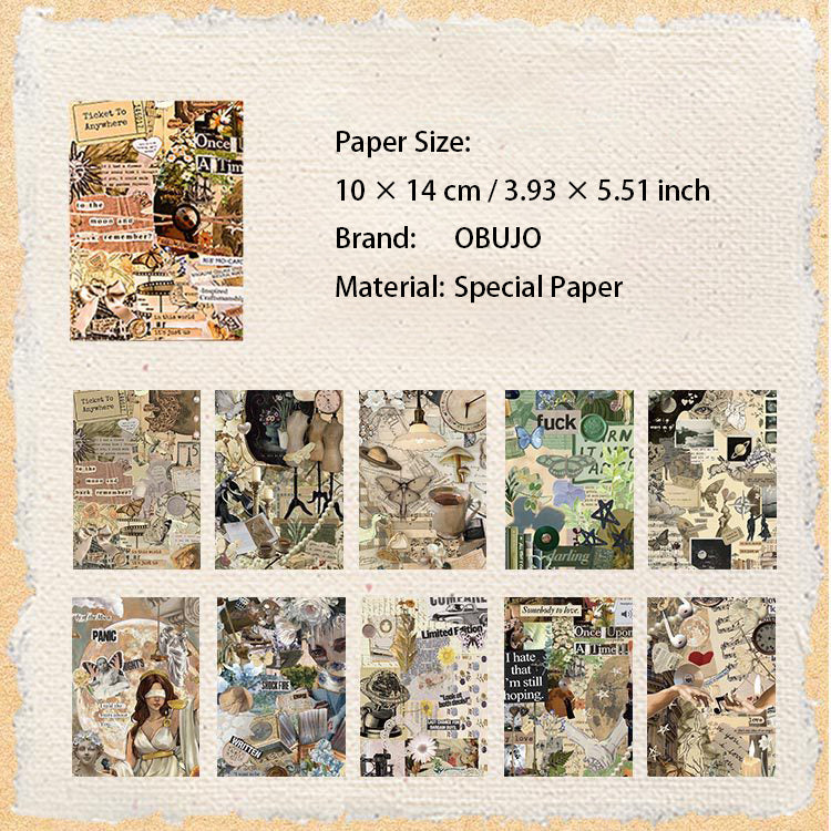 30 Sheets Vintage Collage Journal Paper PTGF