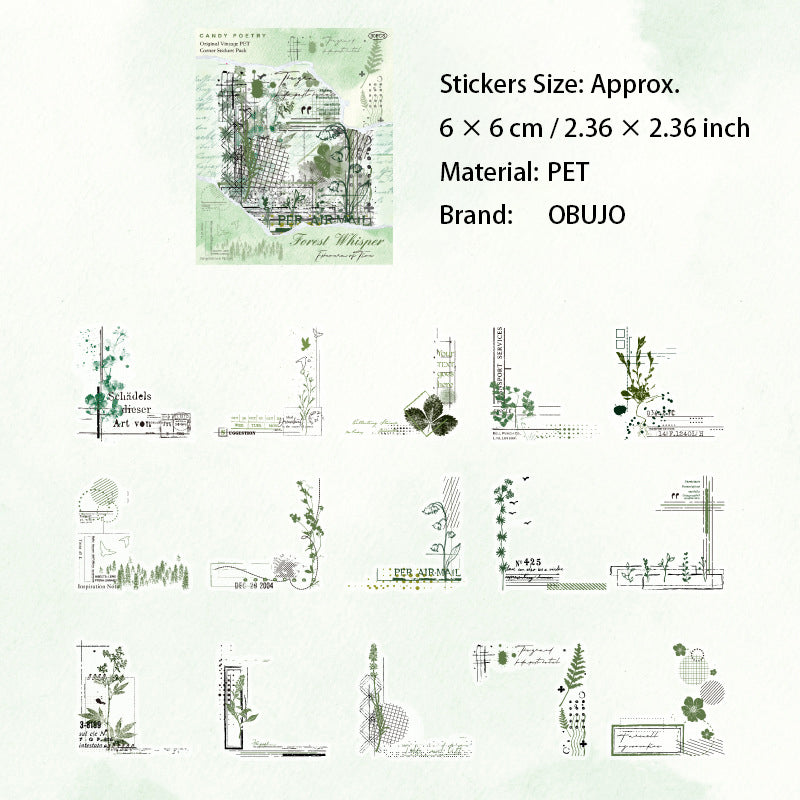 30 Pcs Vintage PET Journal Stickers SGJY