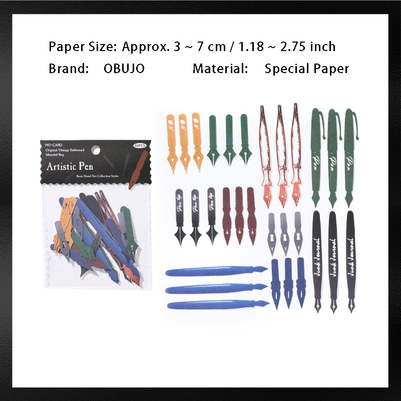 30 Pcs Creative Cutout Journal Paper SZSWJ