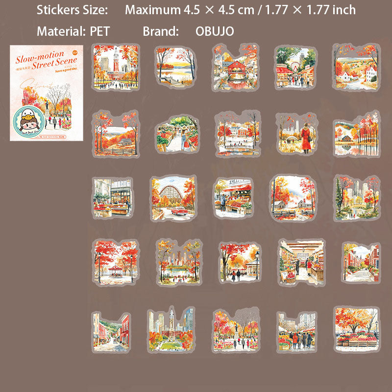 50 Pcs Seasonal Landscape PET Stickeres MJTJJ