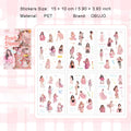 6 Sheets Urban Fashion Girl PET Stickers RGXY