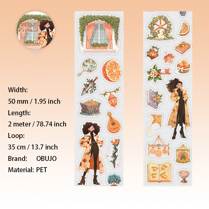 1 Roll Magic Girl PET Stickers Tape MFZY