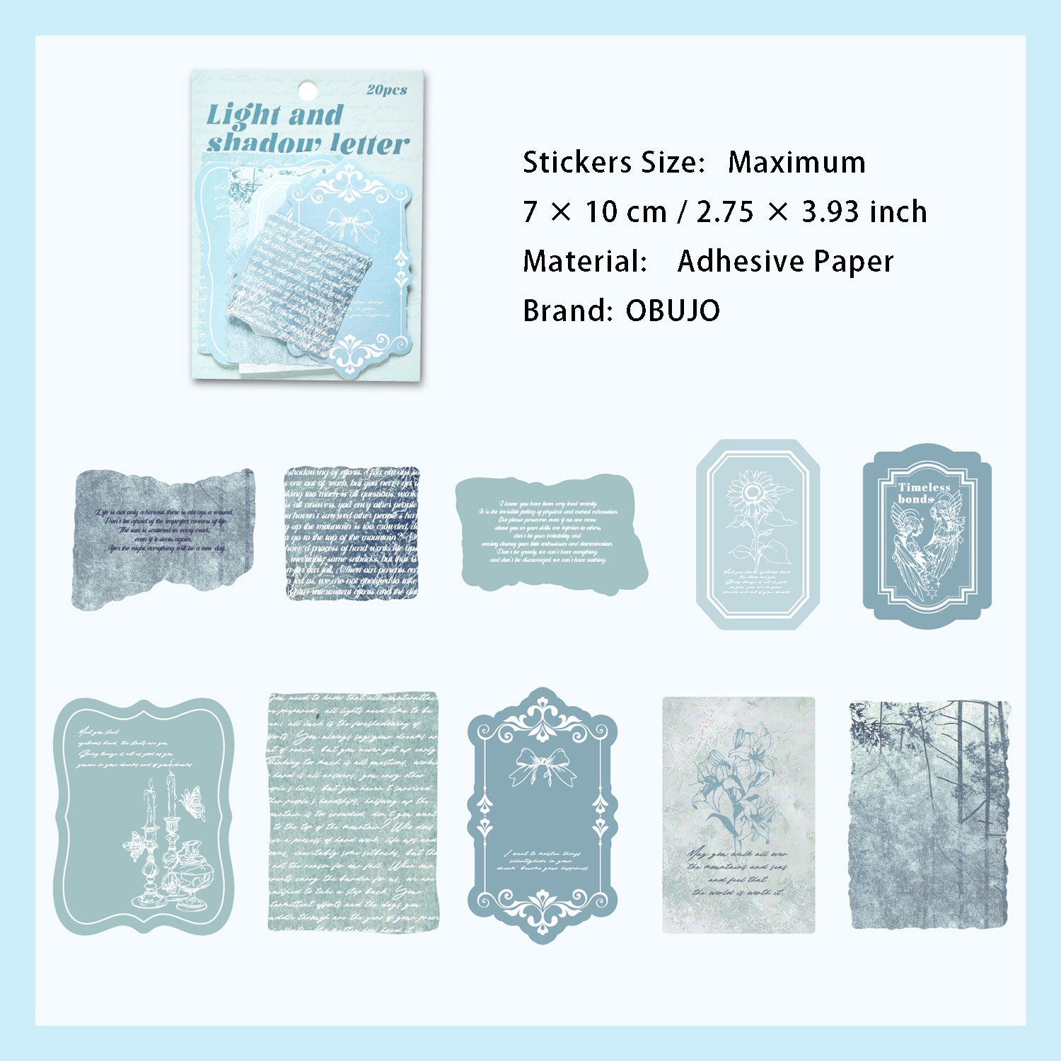 20 Pcs Vintage Journal Stickers GYXJ