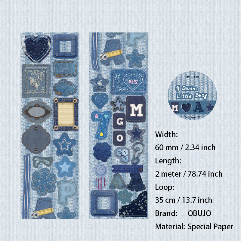 1 Roll Fabric Themed Stickers Tape CBPD