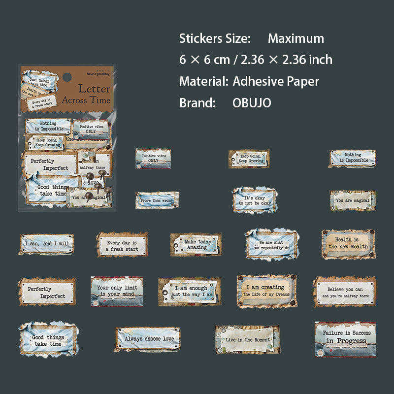 20 Pcs Vintage Junk Journal Stickers CYSKDX