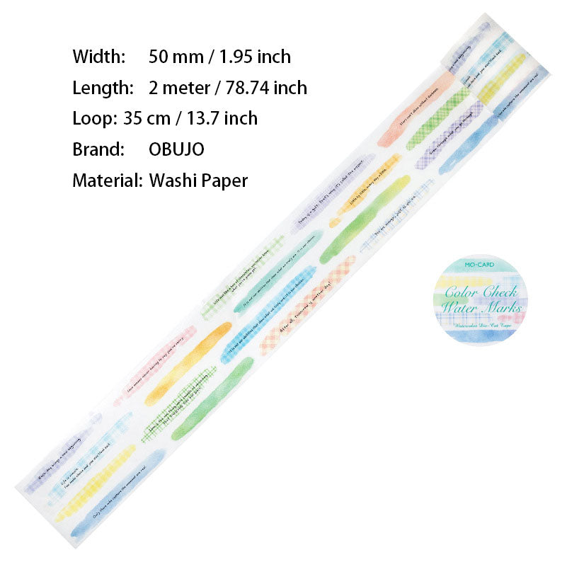 1 Roll Watercolor Grid Washi Tape CSGWP