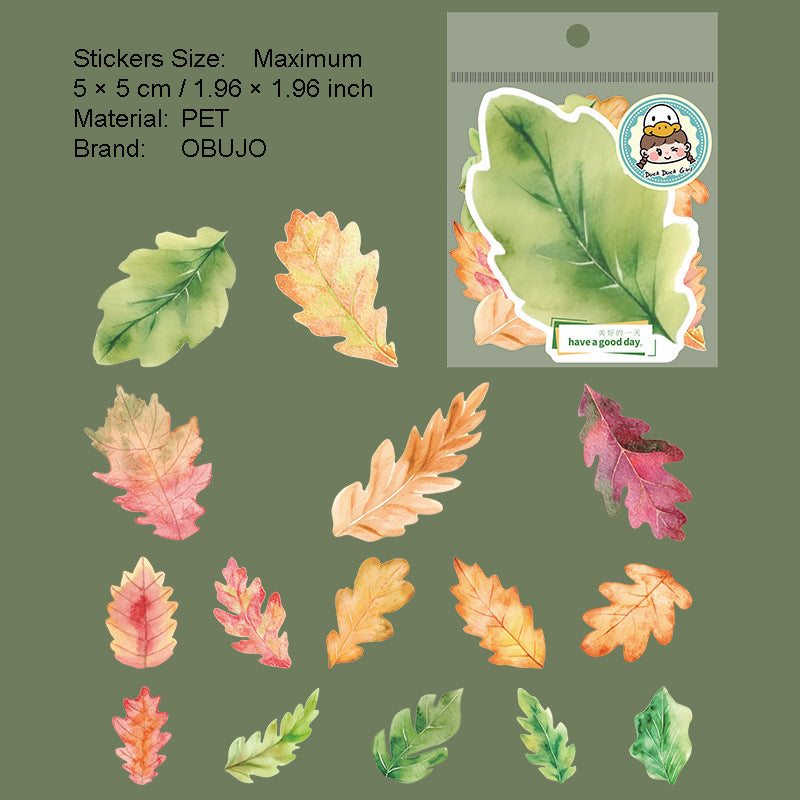 45 Pcs Leaf PET Stickers YPSY