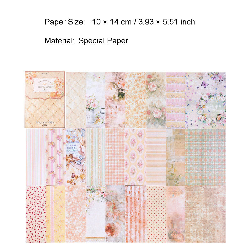 50 Pcs Basic Floral Scrapbook Paper QFHJ