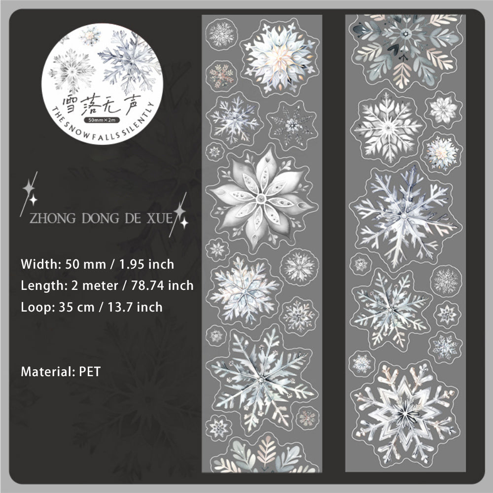 1 Roll Diecut Snow PET Stickers Tape XLWS