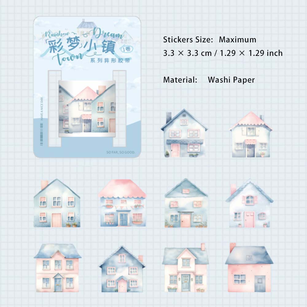 50 Pcs House Town Washi Stickers CMXZ