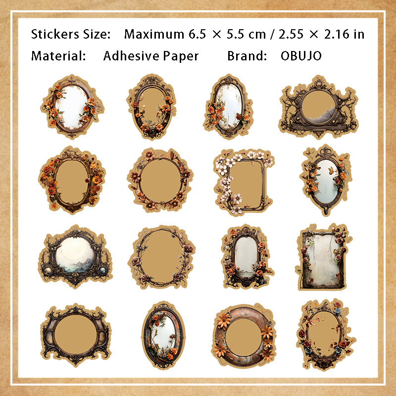 16 Pcs Vintage Object Stickers JSQM