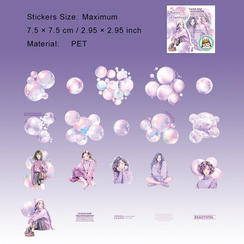20 Pcs Bubble and Girl Stickers KLMPP