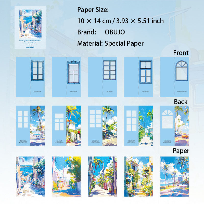 10 Pcs Windows Landscape Journal Paper CWCSFJ