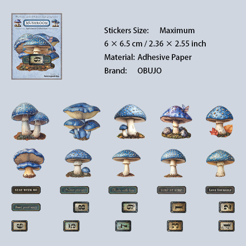 25 Pcs Mushroom Themed Stickers MGBBJ