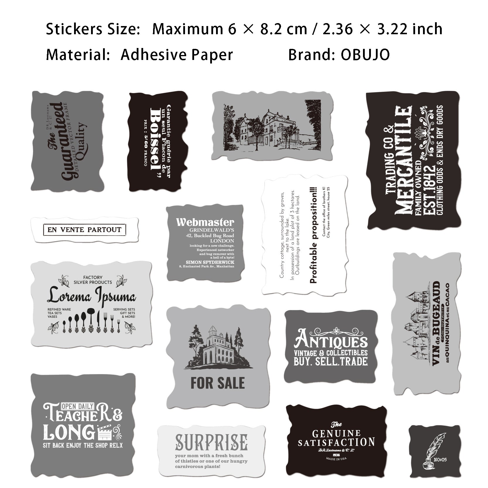 30 Pcs Vintage Journal Stickers QZXL