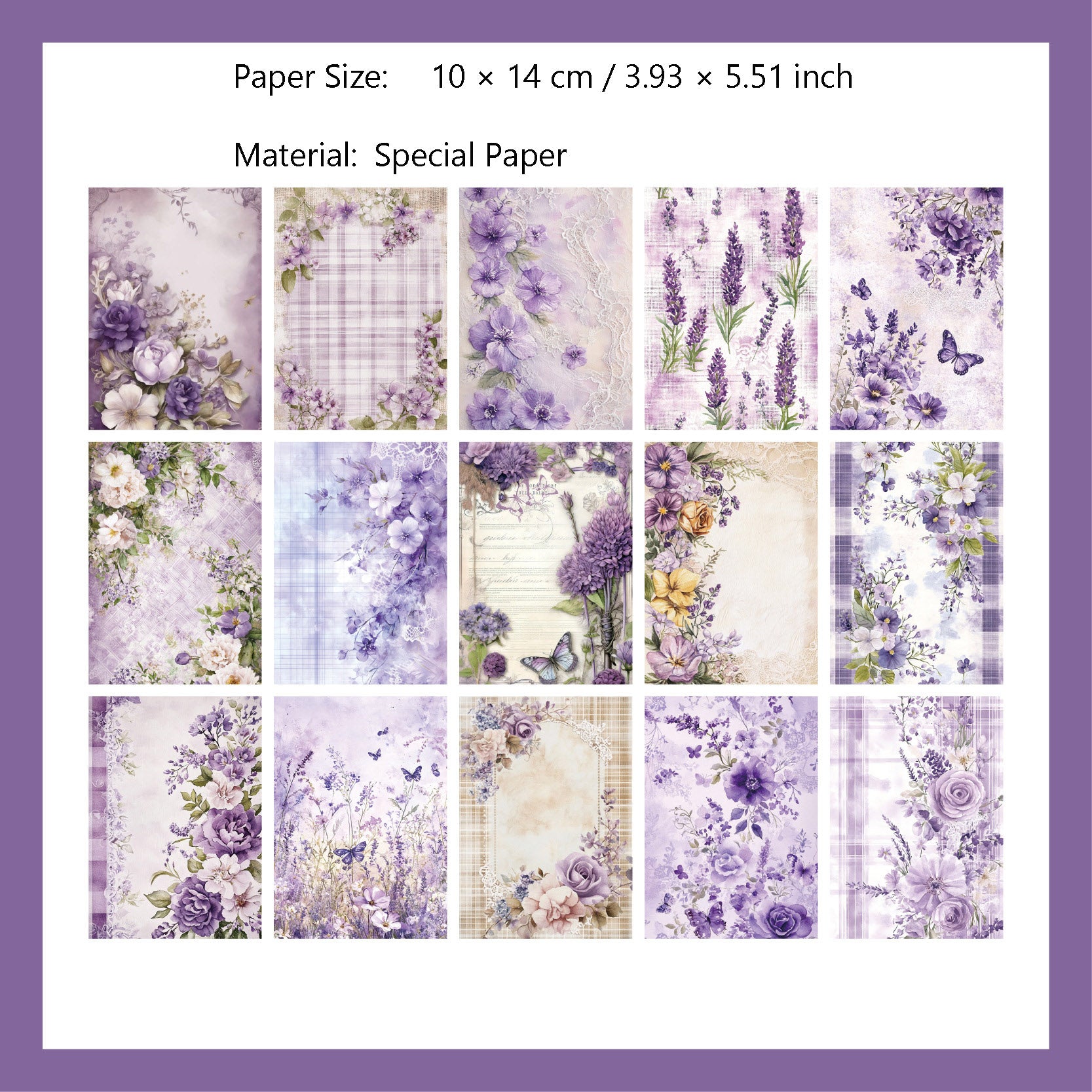 30 Sheets Vintage Floral Scrapbook Paper FRXL