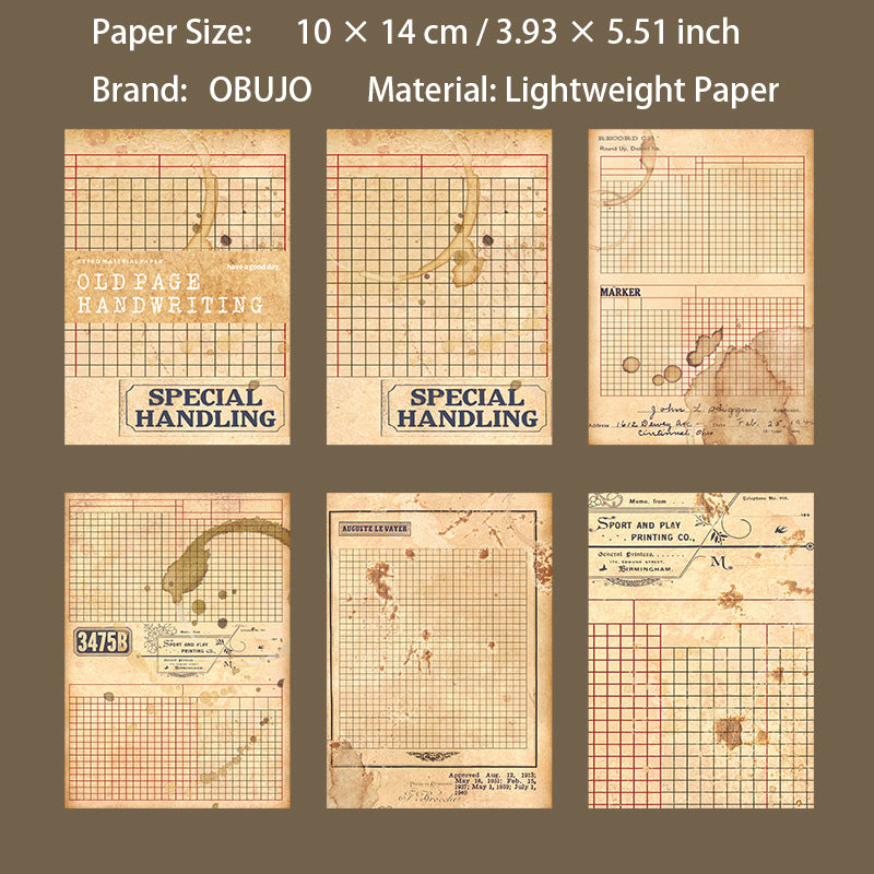 20 Pcs Old Page Journal Paper JYSJ