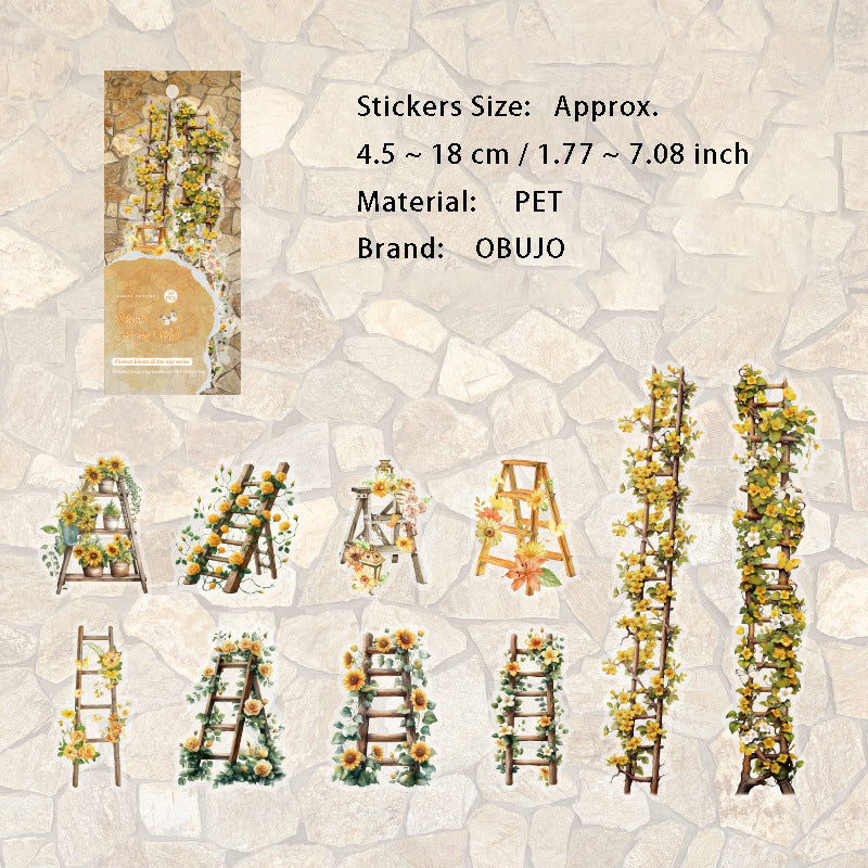 10 Pcs Garden Theme PET Stickers YLFH