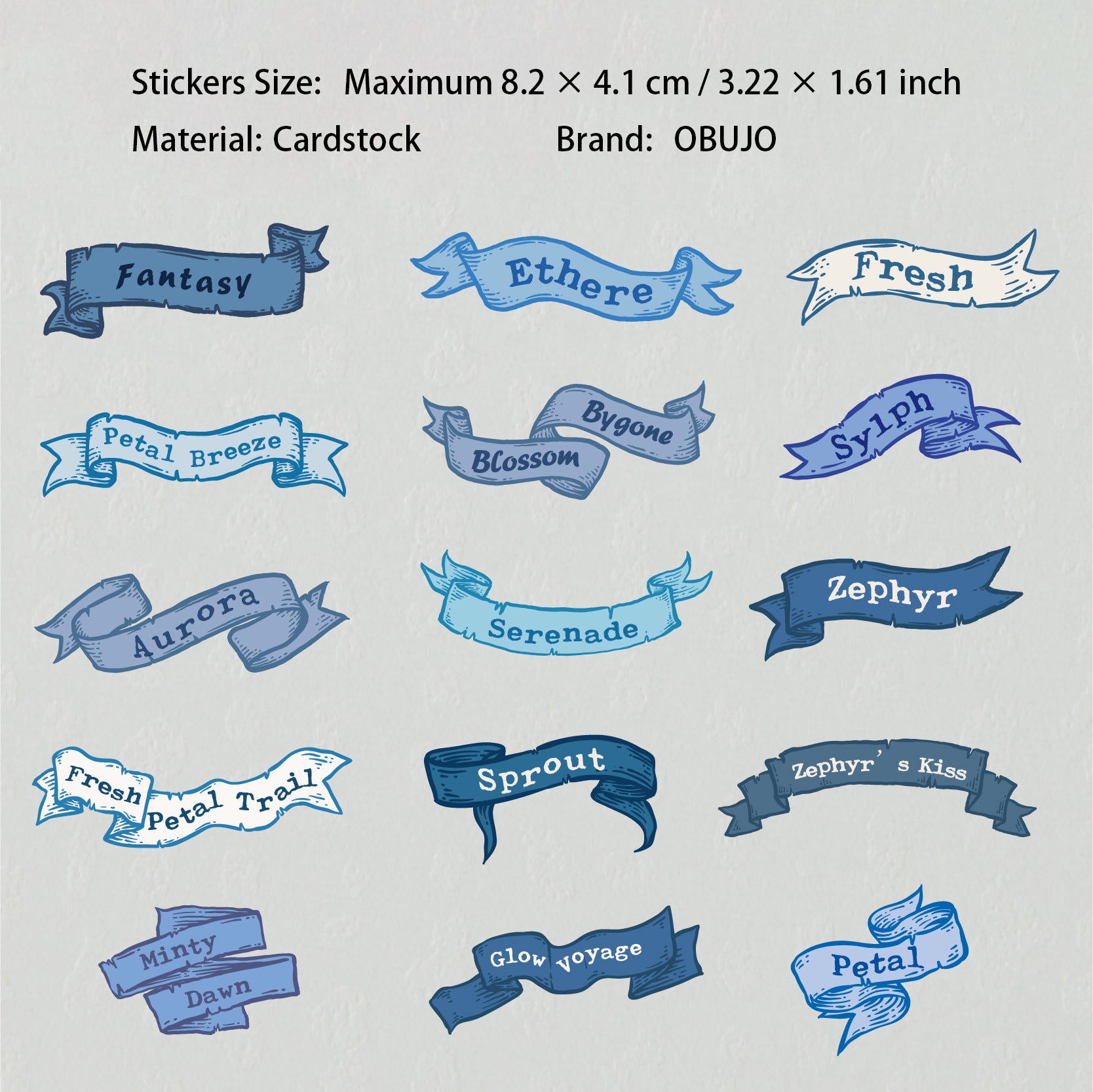 1 Roll Vintage Words Cardstock Stickers XXXL