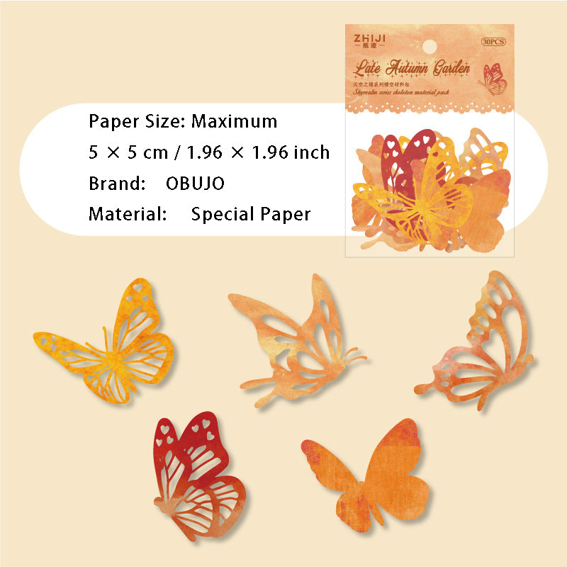 30 Pcs Hollow Cutout Scrapbook Paper TKZJ