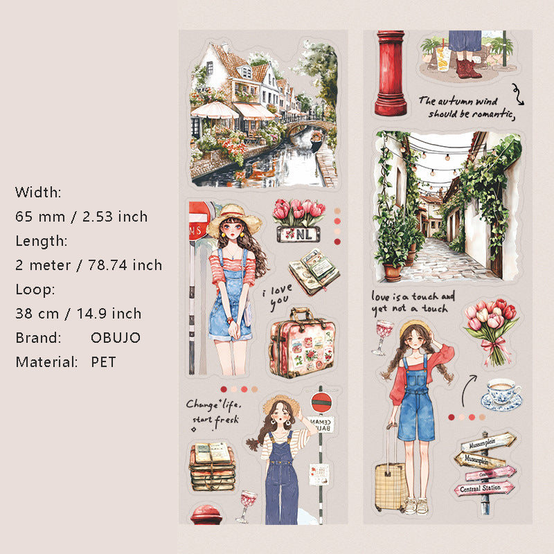 1 Roll Daily Life PET Stickers Tape RSGHS