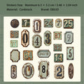 24 Pcs Vintage Number Lable Stickers SFXL