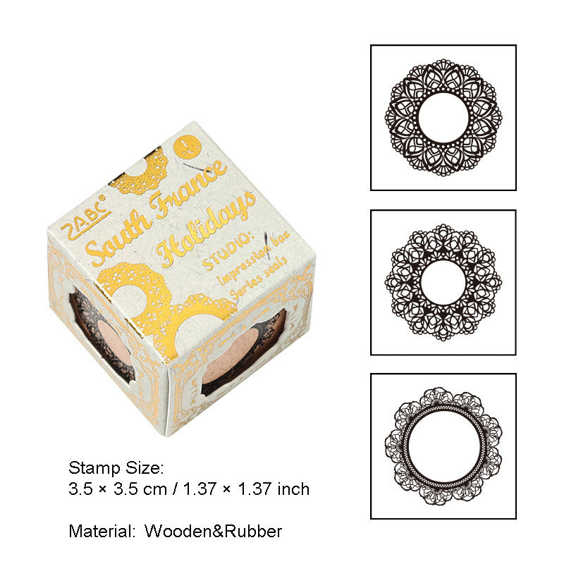 3 in 1 Patterns Wooden Stamp YXBH