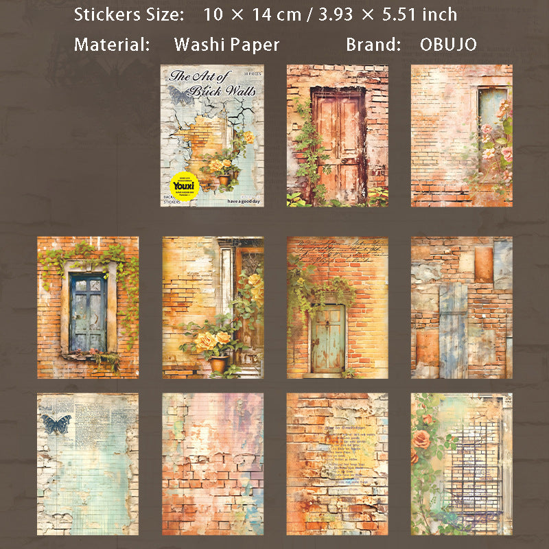 10 Pcs Wall Art Washi Stickers ZQYS