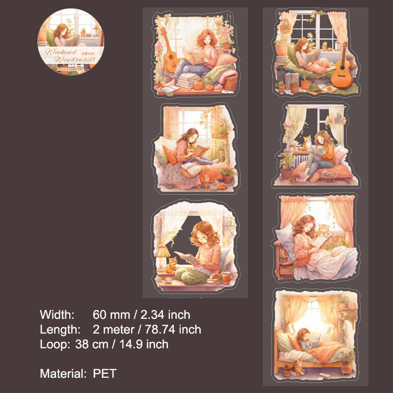 1 Roll Weedkend Girl PET Stickers Tape ZMDCT