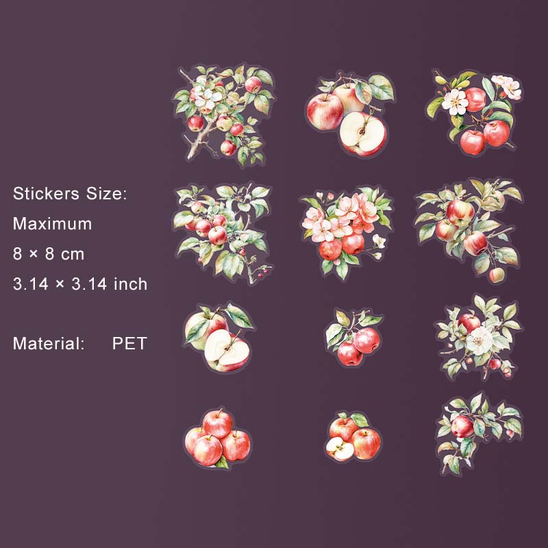 12 Pcs Fruit PET Stickers SGHX