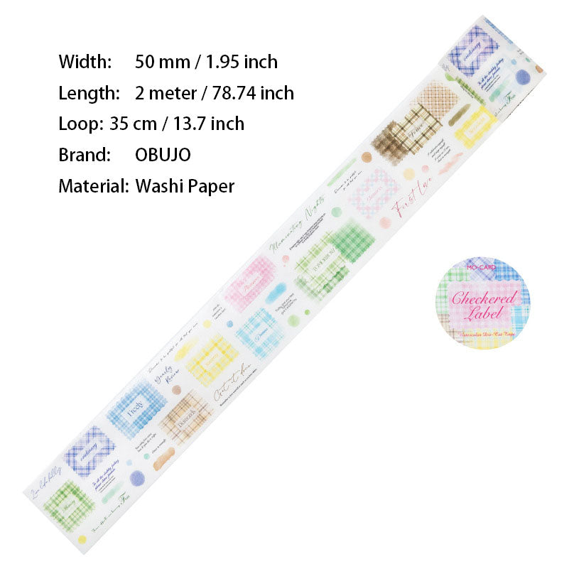 1 Roll Watercolor Grid Washi Tape CSGWP