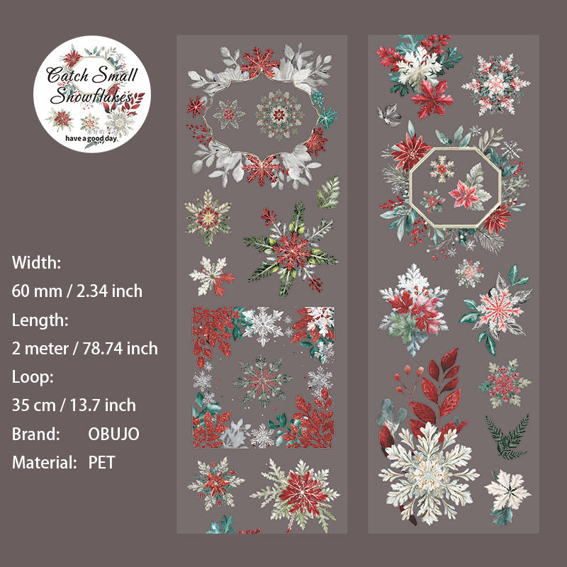 1 Roll Snowflake Themed PET Tape BZXXH
