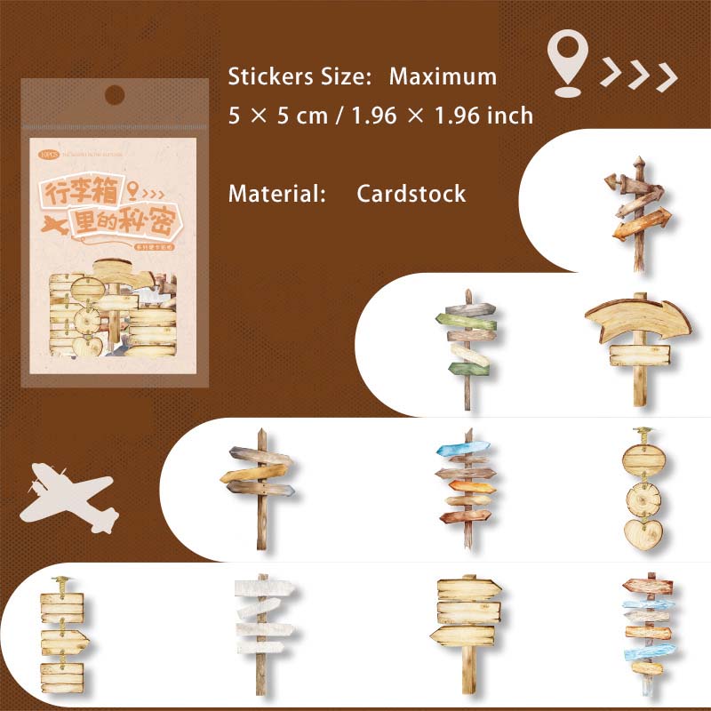 10 Pcs Travel Theme Stickers XLXDMM