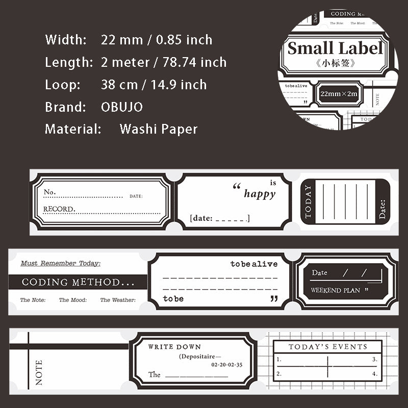 1 Roll Vintage Label Stickers Tape XBQX