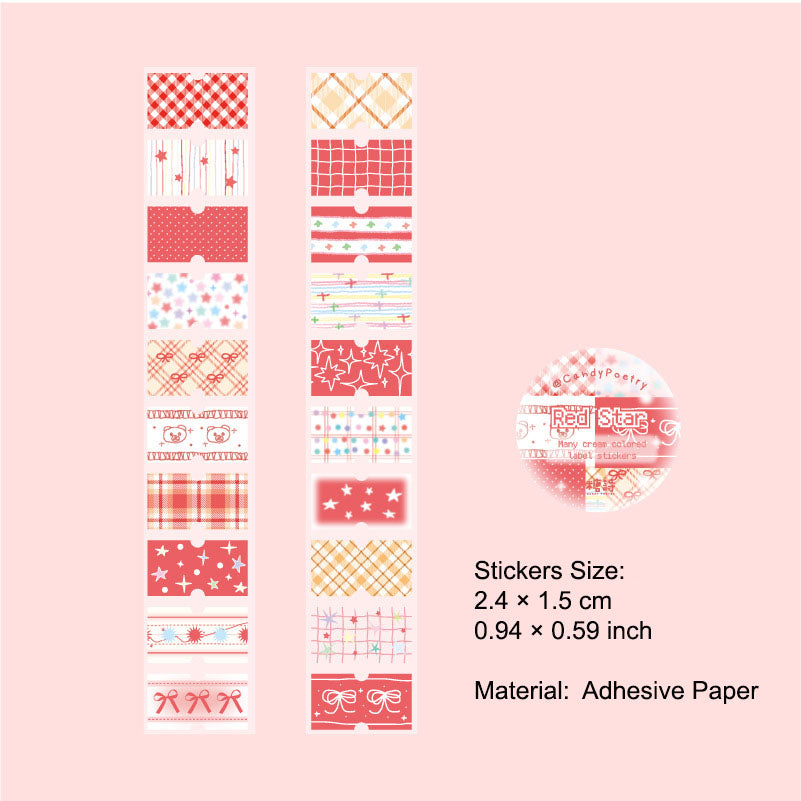 1 Roll Cream Color Label Planner Stickers Tape NYBQT