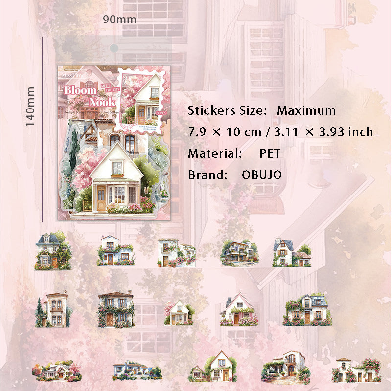 30 Pcs City Town Landscape PET Stickers FJJY