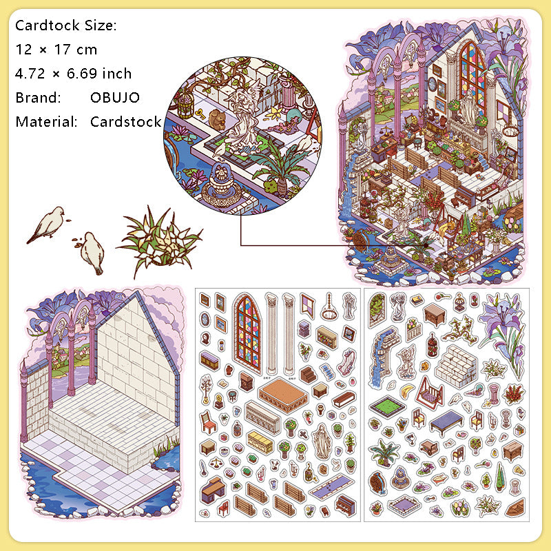 3D Shop Store Corner Scene DIY Stickers Kit XJL45