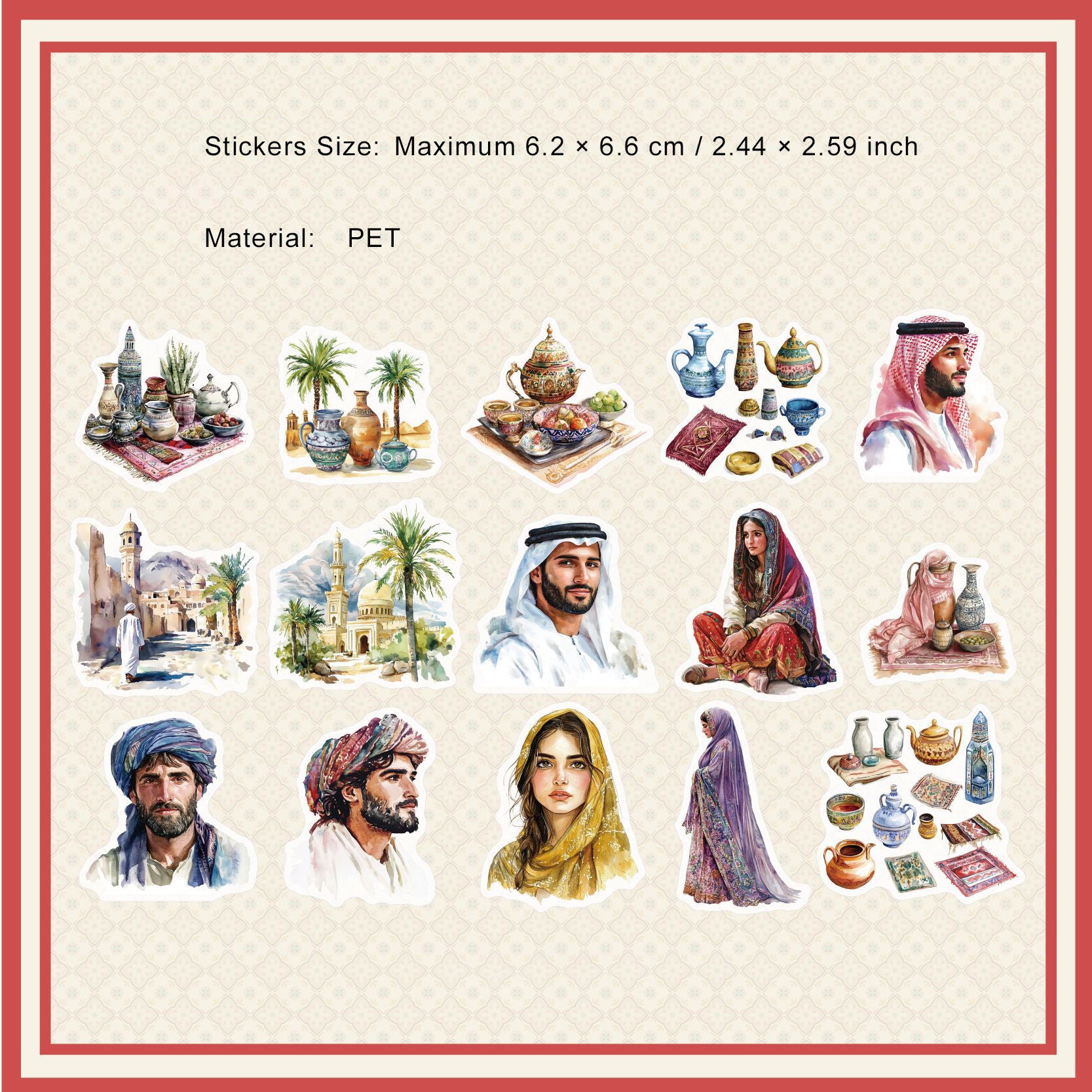 30 Pcs Egypt Theme PET Stickers YYFQ