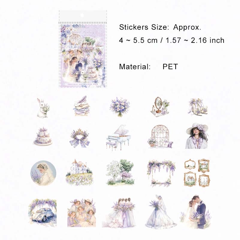 40 Pcs Couple Wedding Theme PET Stickers TMXQ