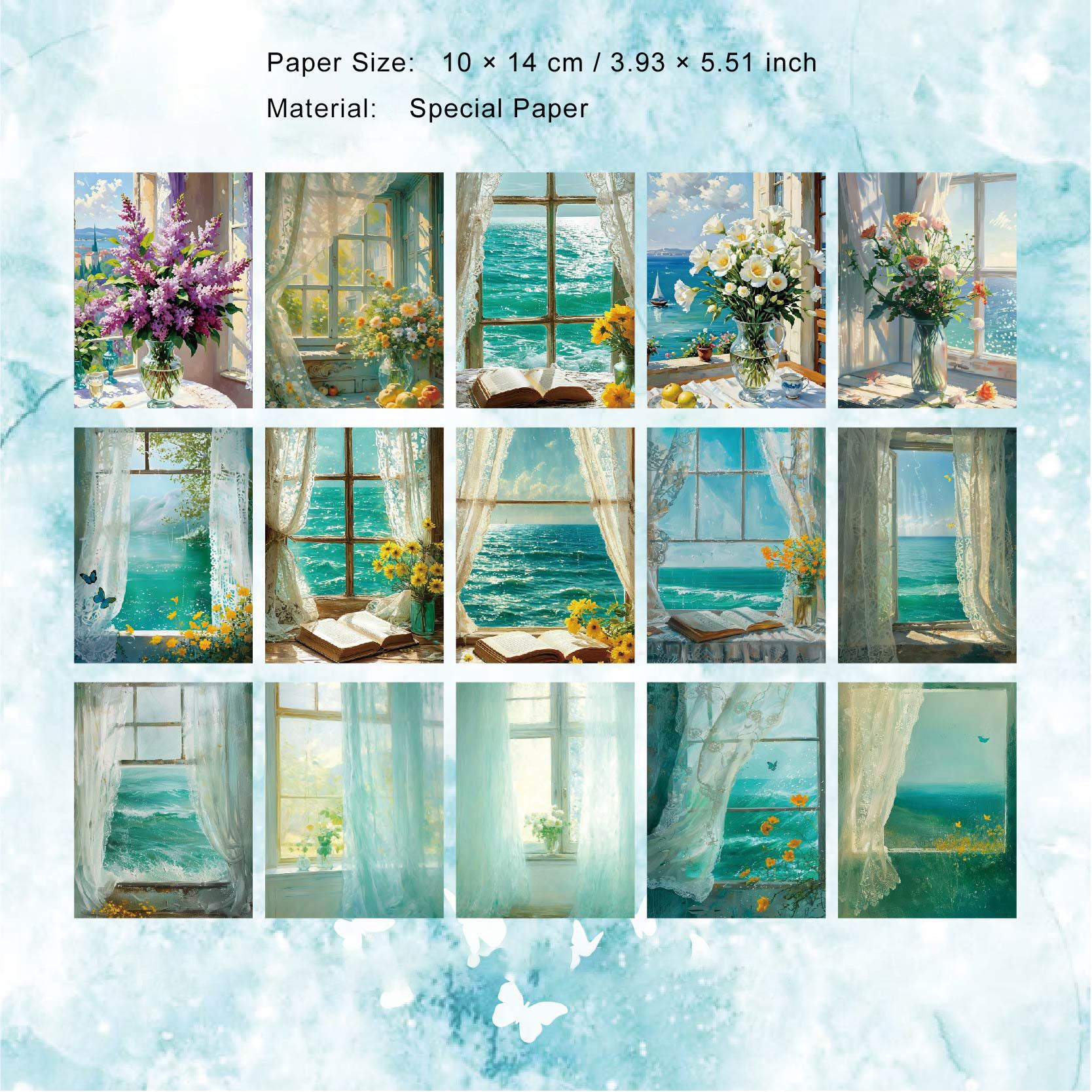 30 Pcs Window Theme Scrapbook Paper CWXL