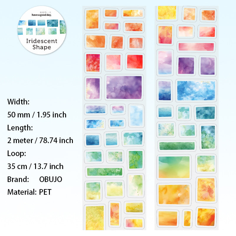 1 Roll Watercolor Dot Heart Star Planner Stickers Tape HCXZ