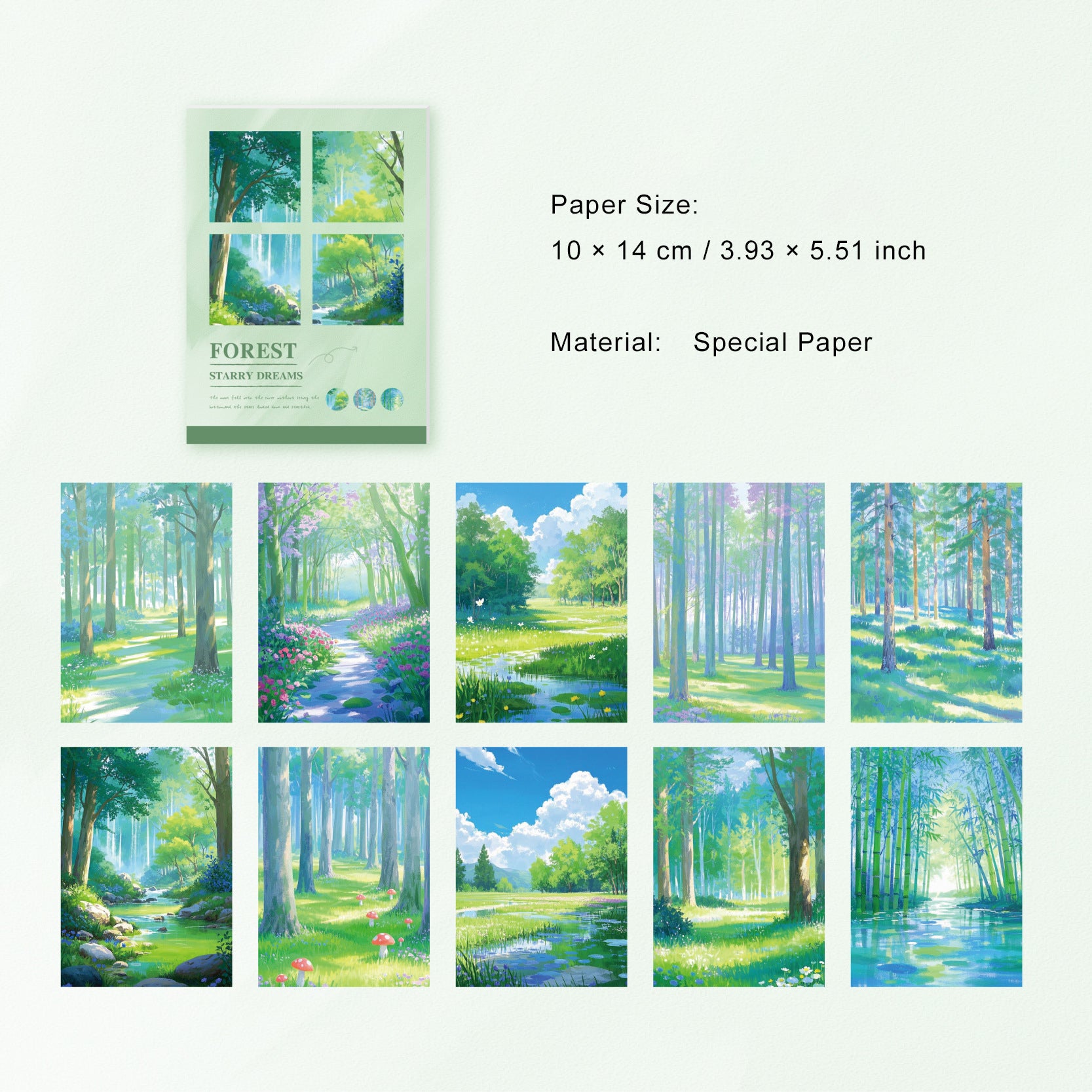 20 Pcs Oli Painting Landscape Scrapbook Paper XMFG