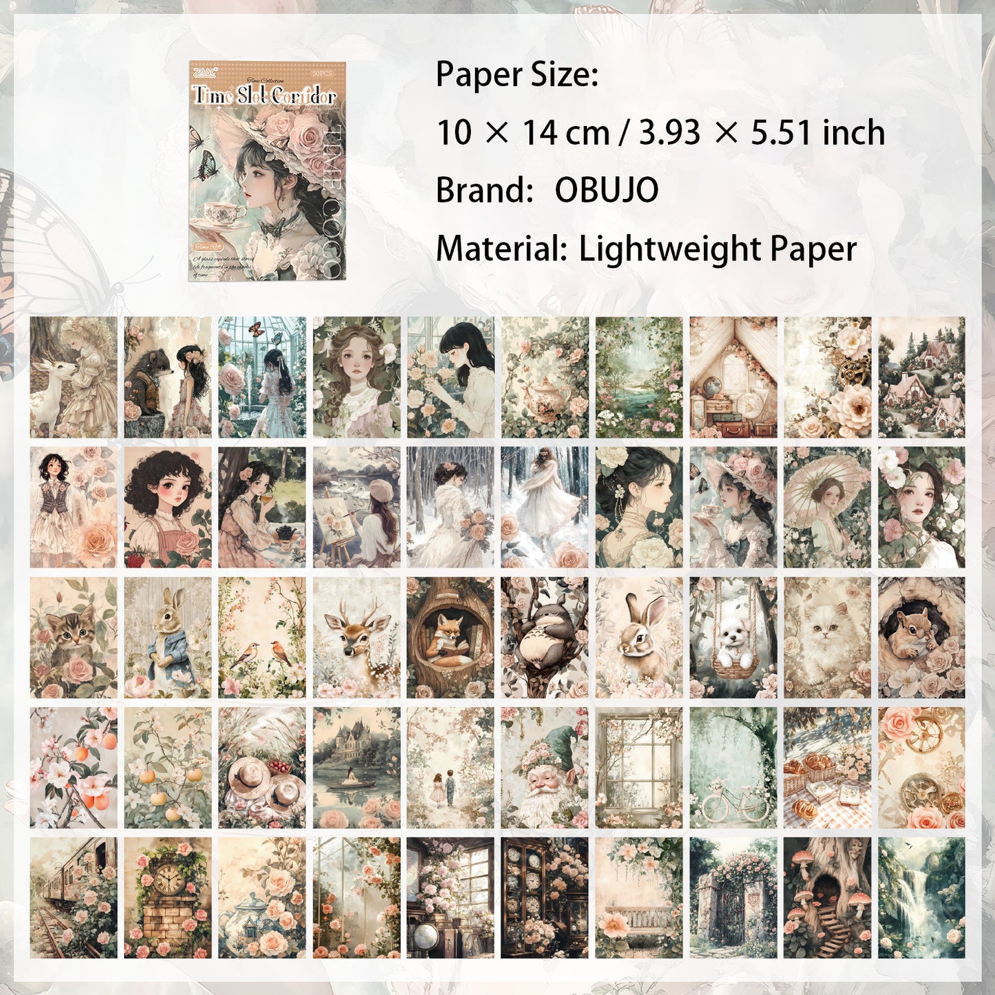 50 Sheets Classic Girl Journal Paper SXHL