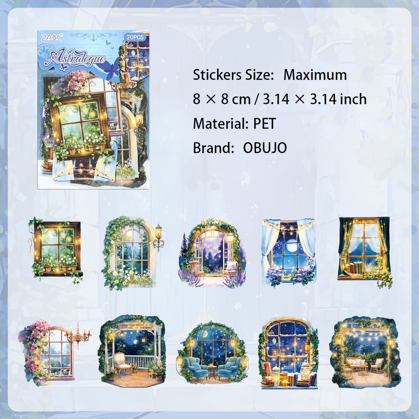 20 Pcs Magic Door House Window PET Stickers MLQY